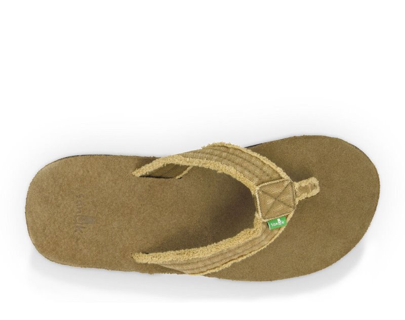 Sanuk Fraid Not Big & Tall Men's Flip Flops Khaki | Canada 252XYU